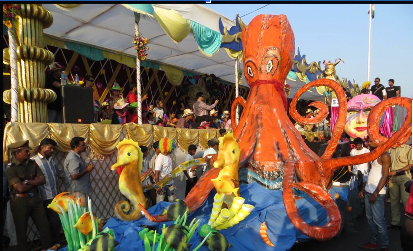 marine-themed float.
